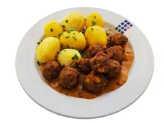 Gemüse-Köttbullar mit Preiselbeerdip